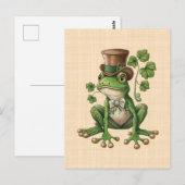 Saint Patrick - Grenouille Chapeau irlandais ポストカード (正面/裏面)