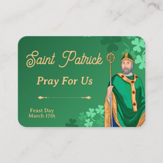 Saint Patrick Prayer Card – Breastplate Prayer プレイスカード (正面)