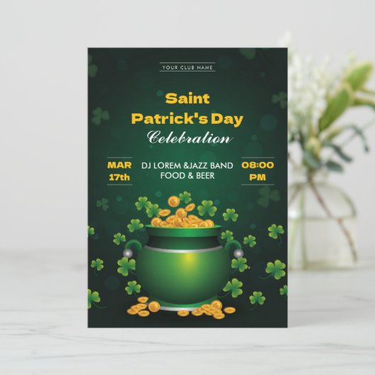 Saint Patrick’s Day Celebration Party Invitation 招待状 (スタンド正面)