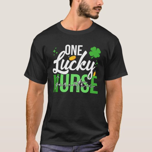 Saint Patrick s Day Geriatric Nurse One Lucky Nurs Tシャツ (正面)