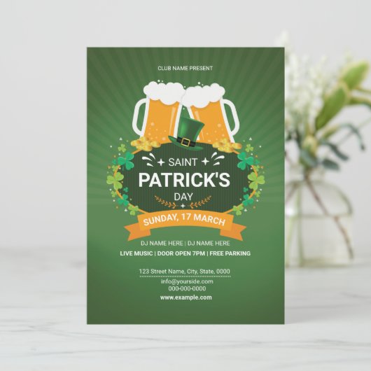 Saint Patrick’s Day Party Invitation 招待状 (スタンド正面)