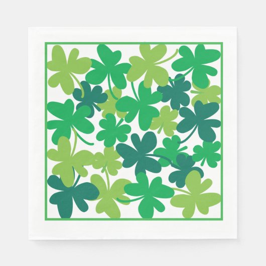 Saint Patrick’s Day Shamrock Green Napkins スタンダードランチョンナプキン (正面)