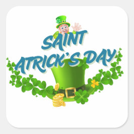 Saint Patrick’s Day Shirt – Lucky Leprechaun Hat & スクエアシール