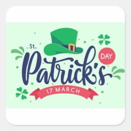 Saint Patrick’s Day Shirt – Lucky Leprechaun Hat & スクエアシール
