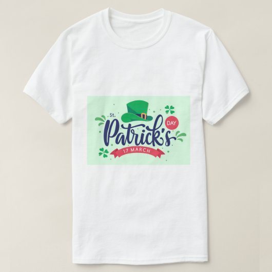 Saint Patrick’s Day Shirt – Lucky Leprechaun Hat & Tシャツ (デザイン正面)