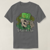 Saint Patrick S Day Skeleton Green Hat With Clover Tシャツ (デザイン正面)