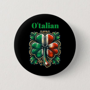 saint patricks dayおもしろいアイリッシュイタリアンオタリアン 缶バッジ