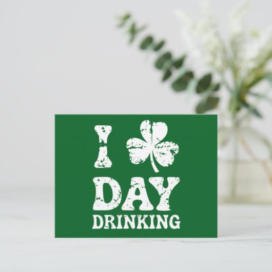 saint patricks dayおもしろいパーティーセントパスおもしろいドリンク ポストカード (スタンド正面)