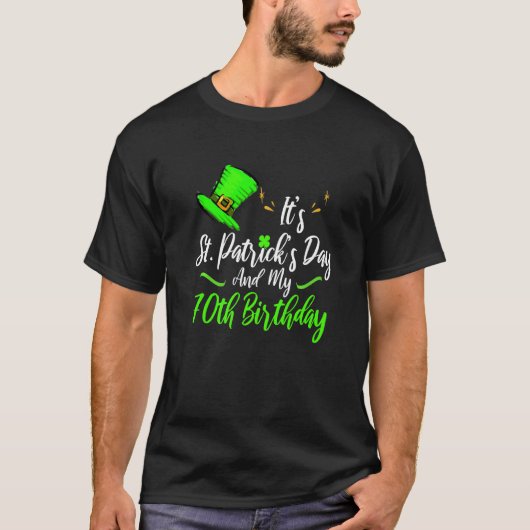 saint patricks dayで70誕生日 tシャツ (正面)