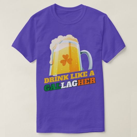Saint patricks dayはガラハーのように飲む tシャツ (デザイン正面)