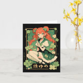 Saint patricks dayアニメガールマンガグリーンかわいいC カード (黄色い花)