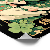 Saint patricks dayアニメガールマンガグリーンかわいいC ポスター (角)