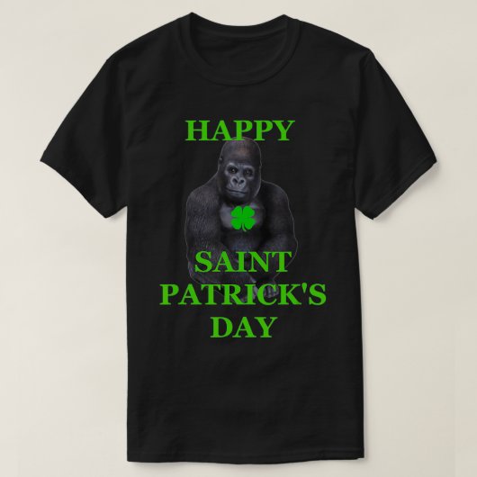 Saint patricks dayゴリラ tシャツ (デザイン正面)