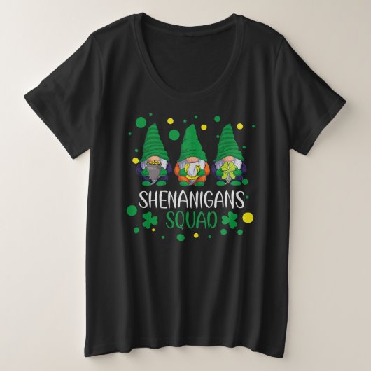 Saint patricks dayシェナニガンスおもしろい隊 プラスサイズTシャツ (デザイン正面)