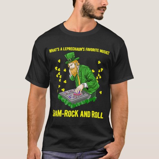 Saint patricks dayシャムロックDJミュージック転が Tシャツ (正面)