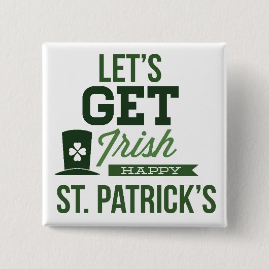 Saint patricks dayタイポグラフィ 缶バッジ (正面)