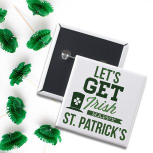 Saint patricks dayタイポグラフィ 缶バッジ