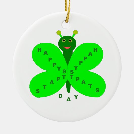 Saint patricks dayバタフライオーナメント セラミックオーナメント (正面)