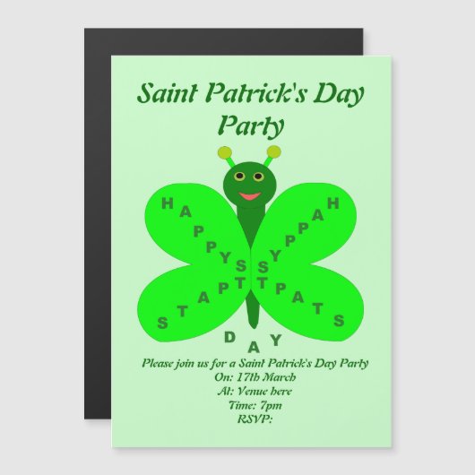 Saint patricks dayバタフライカスタム招待状 マグネット招待状 (正面/裏面)