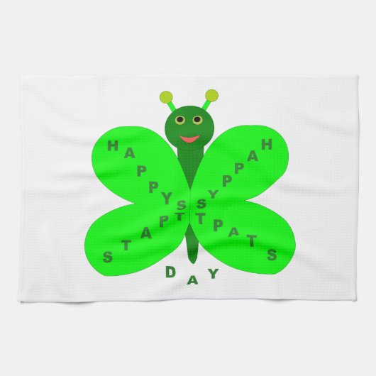 Saint patricks dayバタフライキッチンタオル キッチンタオル (横)