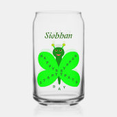 Saint patricks dayバタフライ名前をカスタムする ガラス缶 (裏面)