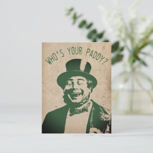 saint patricks dayパーティーおもしろいヴィンテージ ポストカード (スタンド正面)