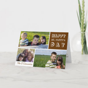 saint patricks dayフォトコラージュグリーンシャムロック カード