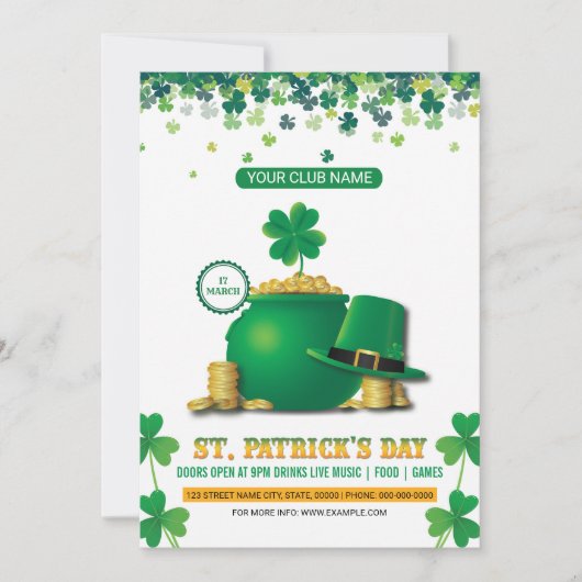 Saint patricks day招待状 招待状 (正面)