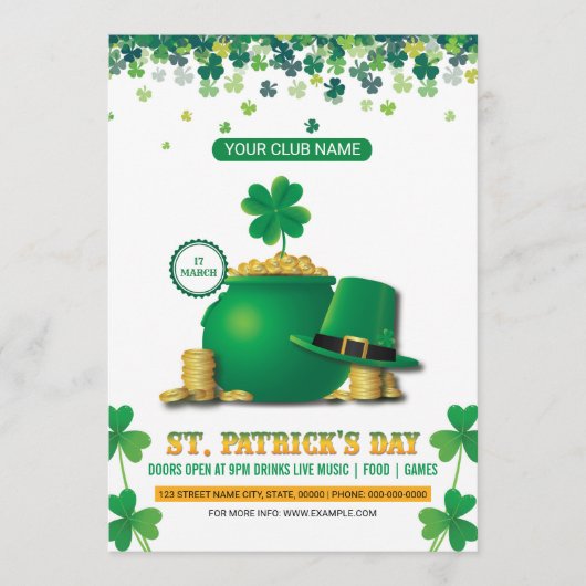 Saint patricks day招待状 招待状 (正面)