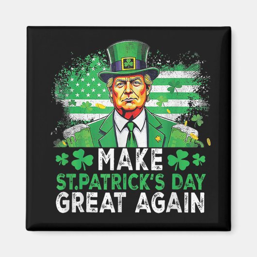 saint patricks day素晴らし再米国国旗おもしろい マグネット (正面)