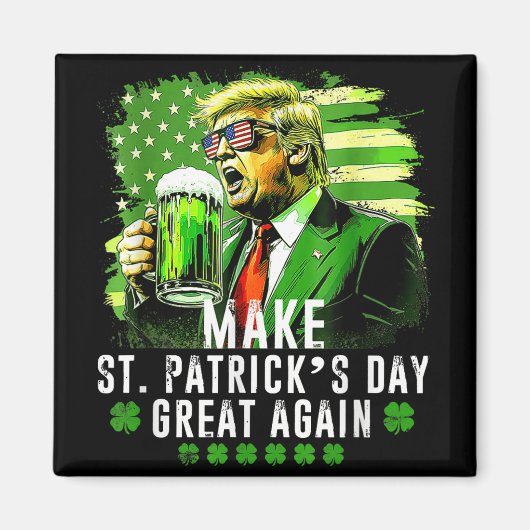 saint patricks day素晴らし再米国国旗おもしろい マグネット (正面)