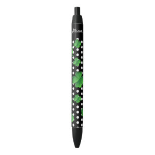 Saint patricks day·グリーン·パーソナライズされたシャムロック 黒ボールペン