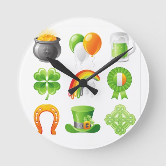 saint patricks day ラウンド壁時計 (正面)