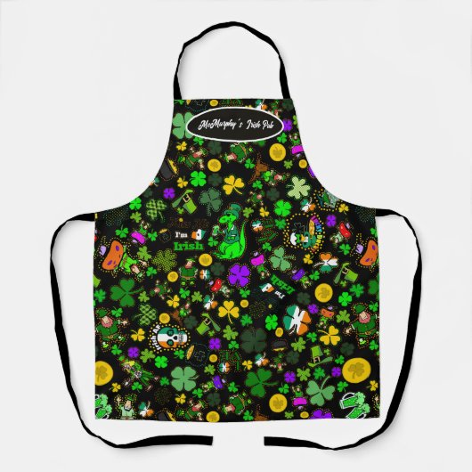 Saint Patrick's Day レパプリ ラッキー オーダーメイド エプロン (正面)