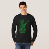 Saint Patrick's Day Cat Shamrock Kitten Tシャツ (正面フル)