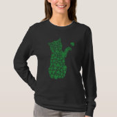 Saint Patrick's Day Cat Shamrock Kitten Tシャツ (正面)