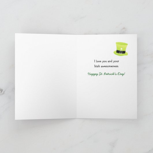 Saint Patrick's Day for Wife - Black Cat Green Hat カード (内部)