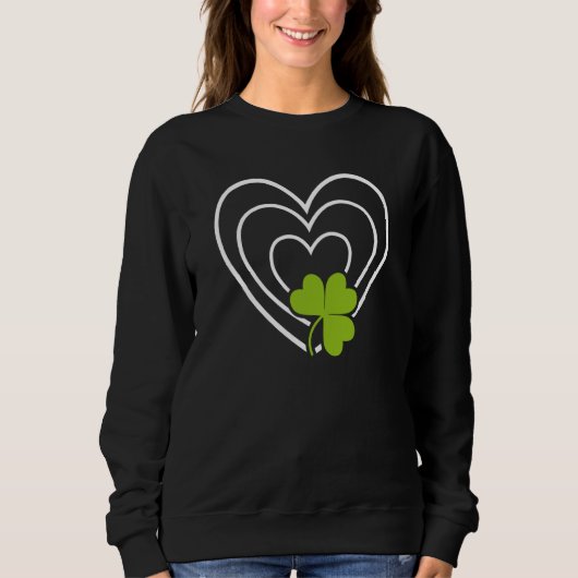 Saint Patrick's Day Green Heart Lucky Charm Paddy' スウェットシャツ (正面)