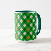  Saint Patrick's Day Irish colored argyle マグカップ (正面右)