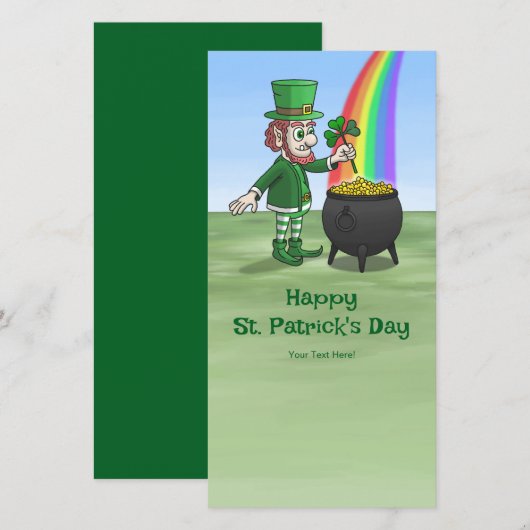 Saint Patrick's Day Leprechaun カード (正面/裏面)