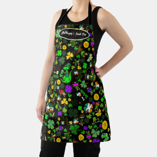 Saint Patrick's Day Leprechauns Lucky Personalized エプロン (インサイチュ)