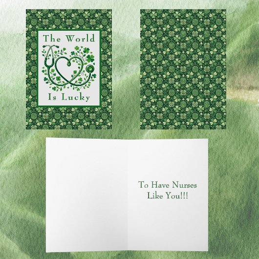 Saint Patrick's Day Lucky to Have Nurses Like You カード