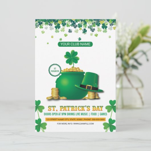Saint Patricks Day Party Invitation 招待状 (スタンド正面)