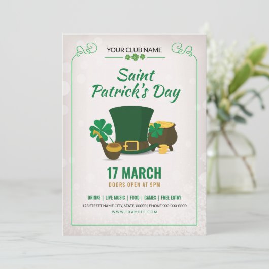 Saint Patricks Day Party Invitation 招待状 (スタンド正面)