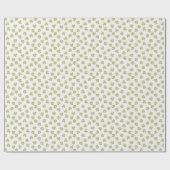 Saint Patricks Day Shamrock Green White Vintage ラッピングペーパー (フラット)