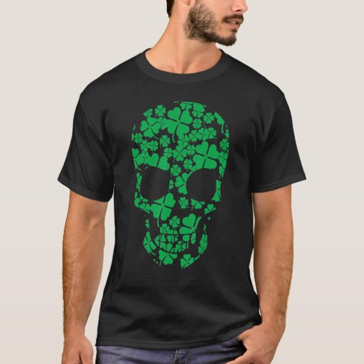 Saint Patrick's Day Shamrocks Skull Tシャツ (正面)