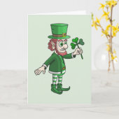 Saint Patrick's Day with Leprechaun カード (黄色い花)