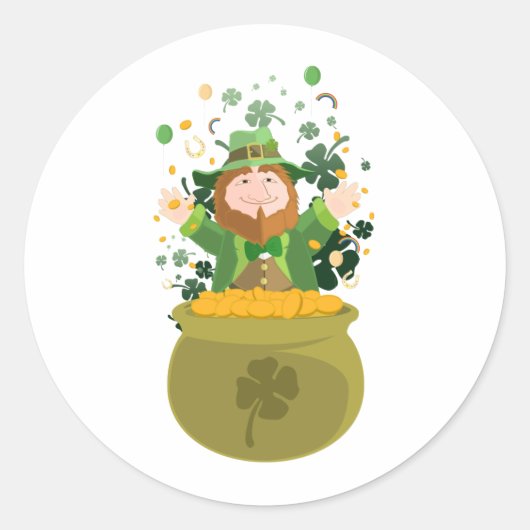 Saint Patrick's Leprechaun  ラウンドシール (正面)