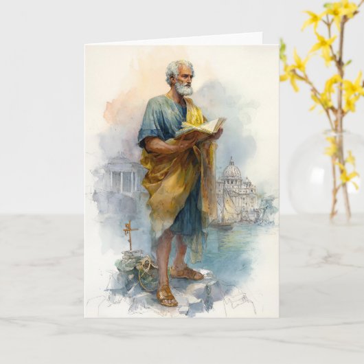 Saint Peter Reading by the Sea カード (黄色い花)