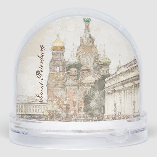 Saint Petersburg Russia Snow Globe – Vintage  (裏面)